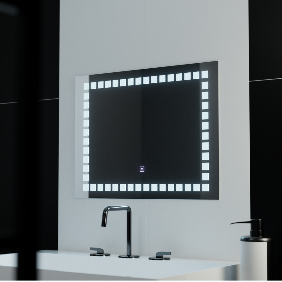 Rectangular LED mirror, 80x60cm, Grid Light Basic Touch Mirrors Korman C Default Title Alessandro Design