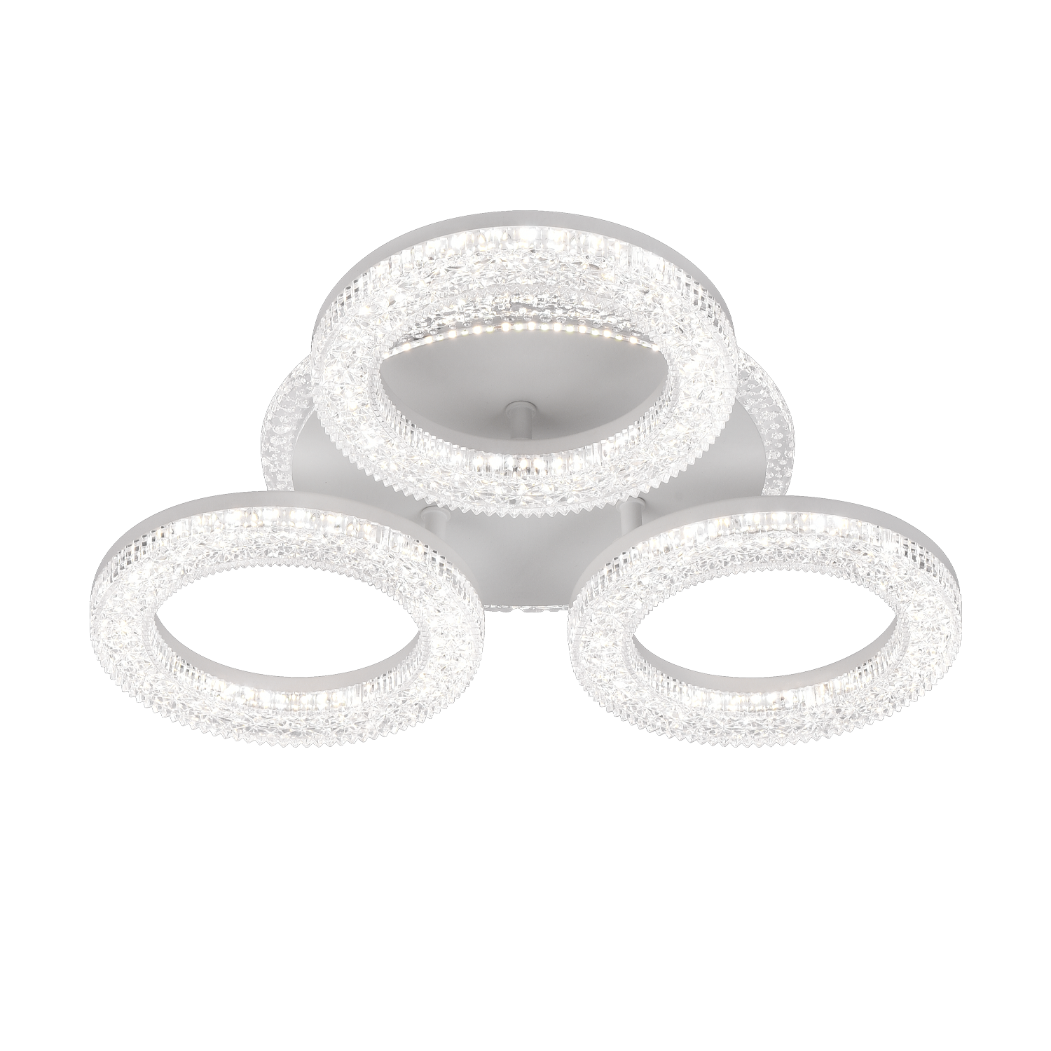 FREJA LED Chandelier with Remote Control, 50W, 3000K/4000K/6000K, Dimmable, White, Crystals, 3 Circles LED Chandeliers with Remote Control Default Title Alessandro Design