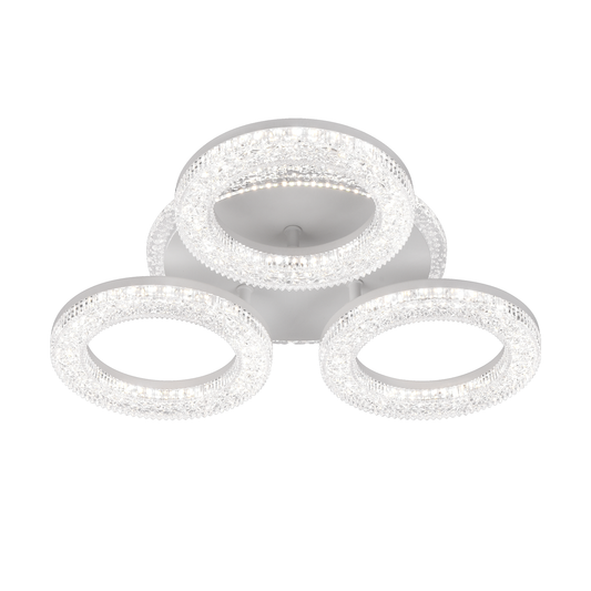 FREJA LED Chandelier with Remote Control, 50W, 3000K/4000K/6000K, Dimmable, White, Crystals, 3 Circles LED Chandeliers with Remote Control Default Title Alessandro Design