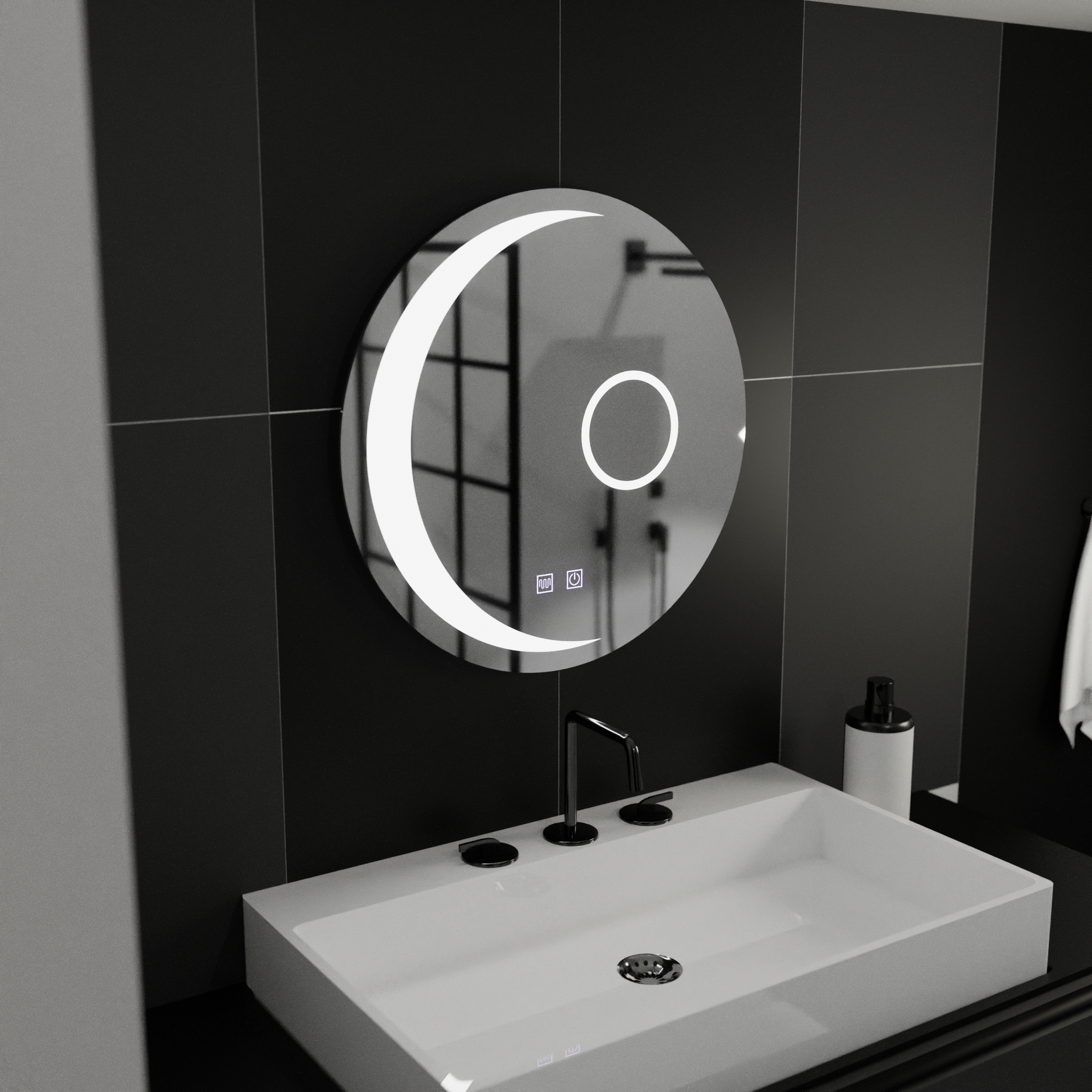 LED Round Mirror, 60cm, Orbis Touch, Demister System, Dimmable Mirrors Korman E Default Title Alessandro Design