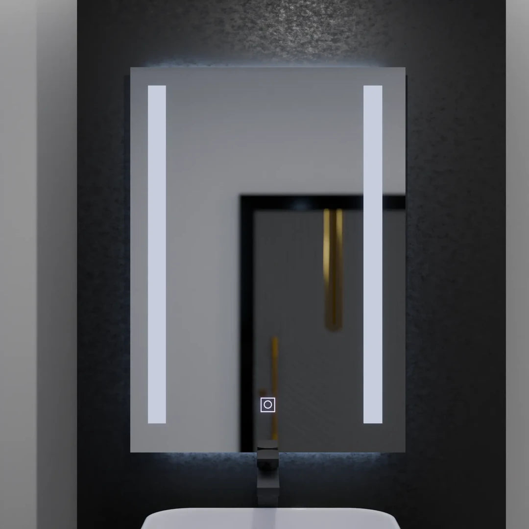 Rectangular LED Mirror, 50x70cm, Dual Light Basic Touch LED Mirrors Default Title Alessandro Design