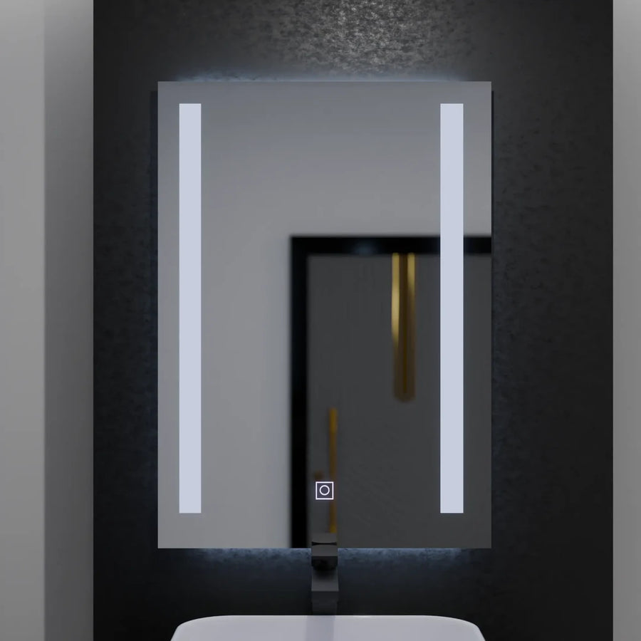 Rectangular LED Mirror, 50x70cm, Dual Light Basic Touch LED Mirrors Default Title Alessandro Design