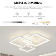 Lustra LED cu telecomanda ZOE, 60W, 3 Patrate, lumina Rece/Calda/Neutra, Dimabila, Alb Lustre LED cu Telecomanda Default Title Alessandro Design