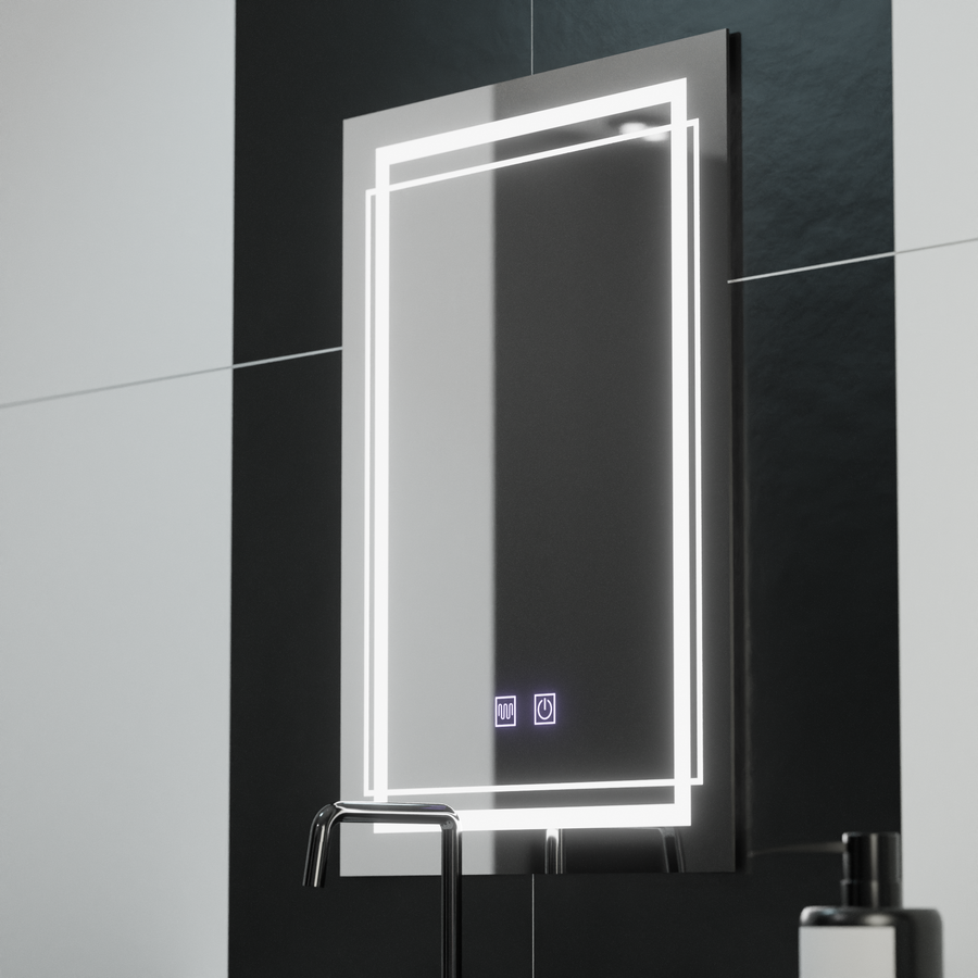 Rectangular LED mirror, 60x80cm, KOVEN Touch, Demister System, Dimmable Mirrors Korman E Default Title Alessandro Design
