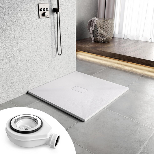 Square shower tray 90x90 cm, slim 3 cm, glossy white Home & Garden Default Title Alessandro Design