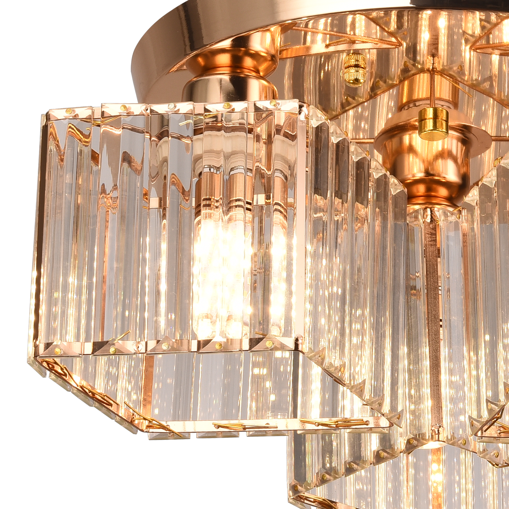 Lustra Clasica Moderna Sasha, LC117/3GD, 3x E27, Metal si Cristal, Auriu, Abajur Lustre Clasice Default Title Alessandro Design