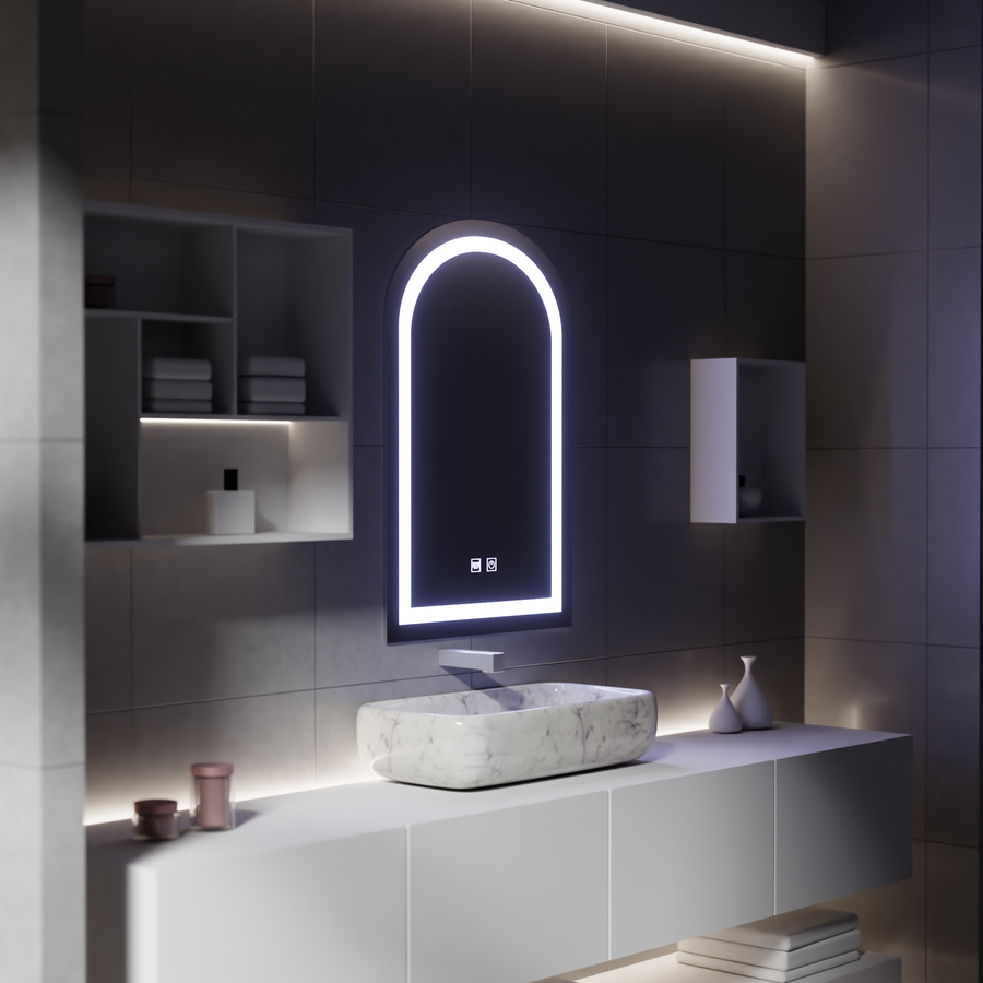 Touch LED mirror with defogging function, 80x50cm Mirrors Korman E Default Title Alessandro Design