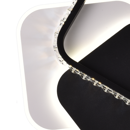 Crystal LED chandelier PRISMIQ 39W, 3 Squares, Cold/Warm/Neutral light, Black LED Chandeliers Default Title Alessandro Design