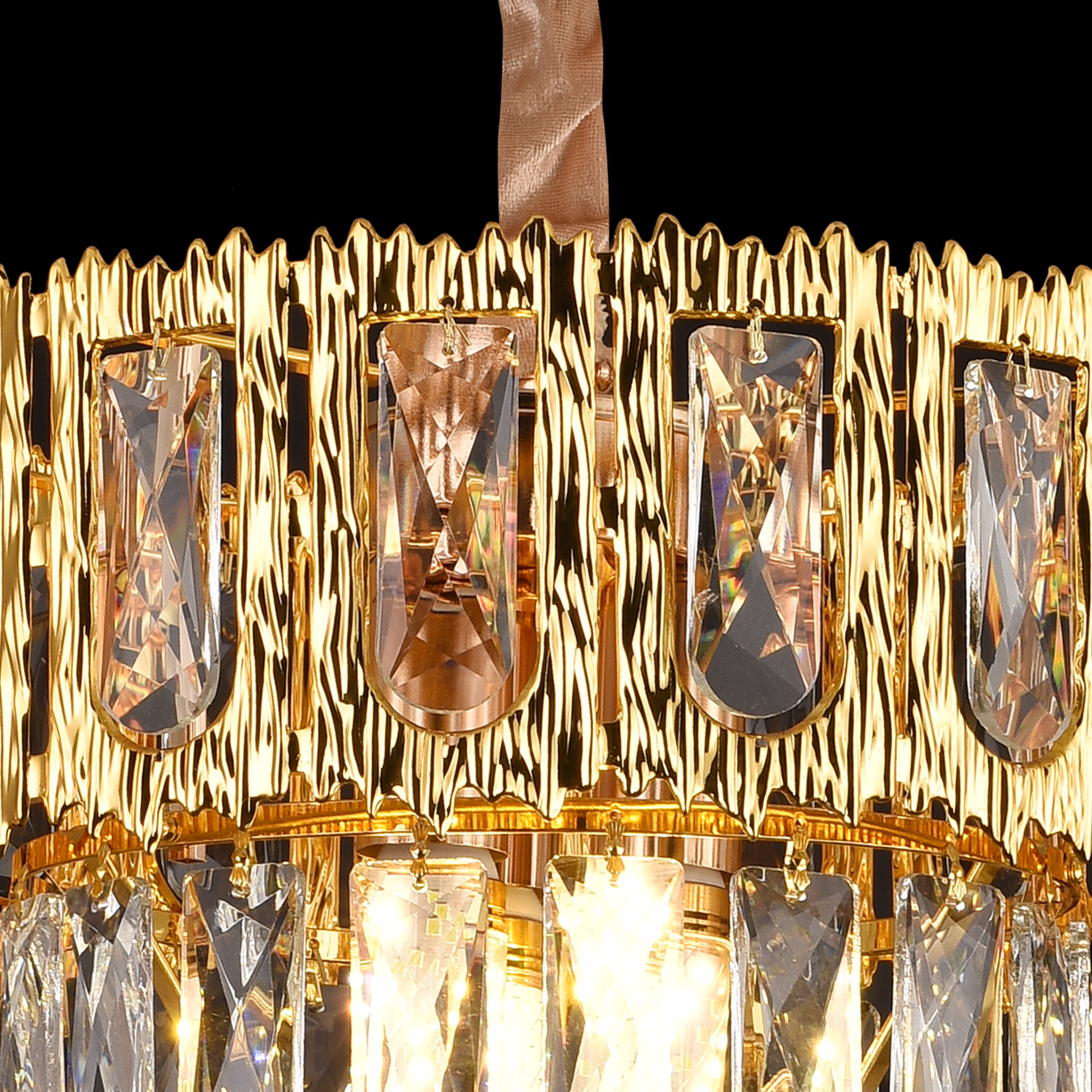 Candelabru Cristal BELVEDERE Petito 3xE14, Diametru 30cm, Auriu Lucios, Inaltime Reglabila Candelabre Cristal Default Title Alessandro Design