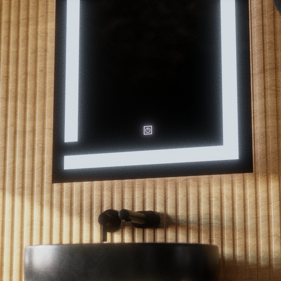 Giga LED Mirror, 60x80cm, 14W, Touch, 6000K Light Korman Mirrors E Default Title Alessandro Design