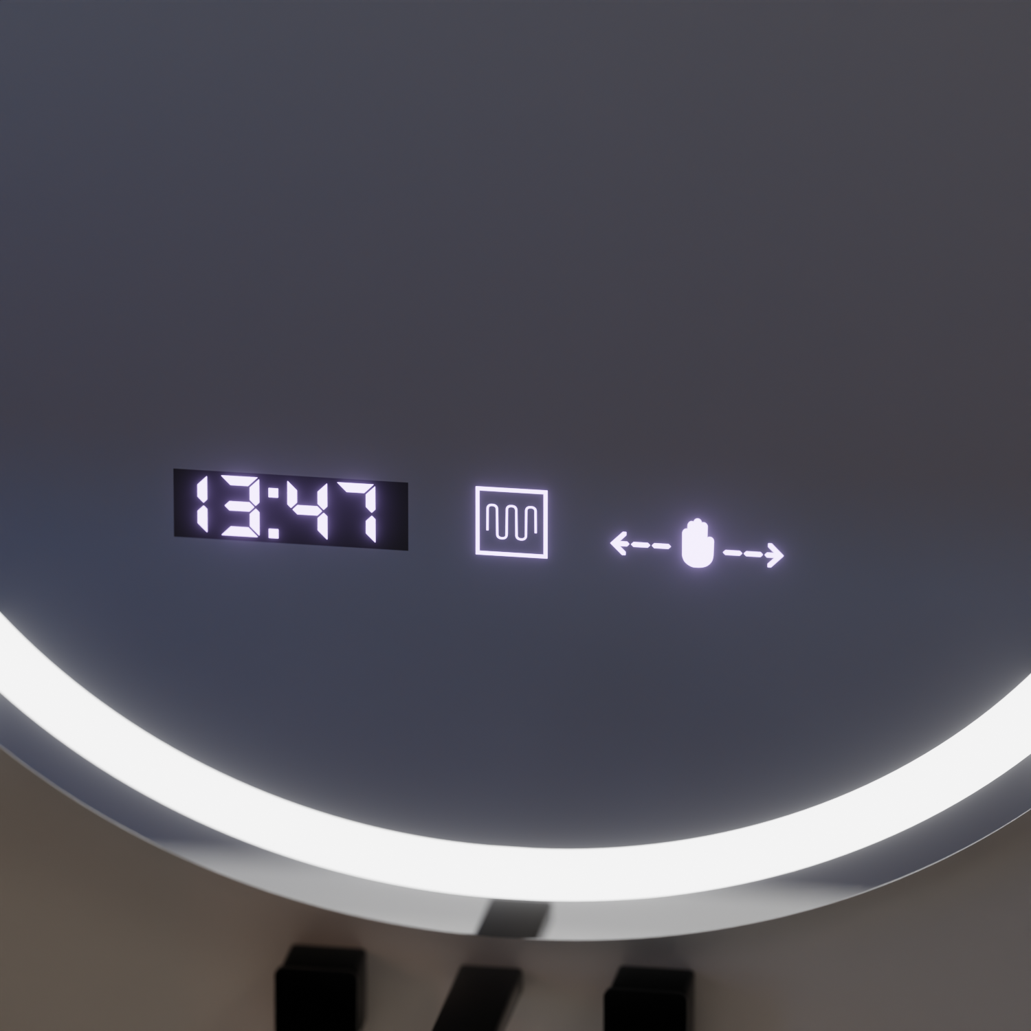 Oval LED mirror, 50x80cm, Eminence MotionGlow Marcello, Demisting System, Clock & Thermometer, Dimable Mirrors Marcello Default Title Alessandro Design