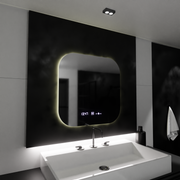 Rectangular LED mirror 60x60 Aura Riflesso Puro MotionGlow Marcello, Demisting System, Thermometer and Clock, Dimable Mirrors Marcello Default Title Alessandro Design