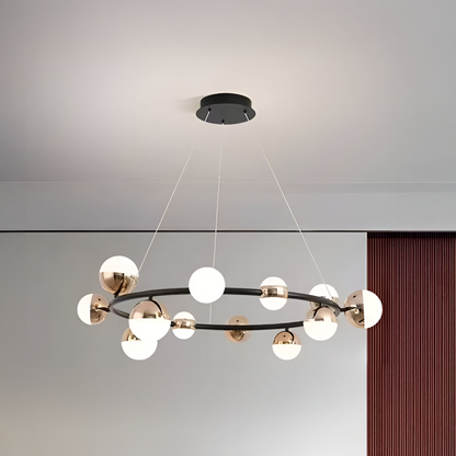 Estella Acrylic Pendant LED Chandelier with Remote Control, 30W, Dimmable, 3000K/4000K/6000K, Gold, Metal and Acrylic LED Chandeliers with Remote Control Default Title Alessandro Design