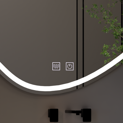 LED Touch Quassare Mirror, Demister System 90x65 cm Mirrors Korman E Default Title Alessandro Design