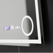 Rectangular LED Mirror, 60x60cm, Souverain MotionGlow Marcello, De-fogging System, Clock & Thermometer, Cosmetic Magnifier, Dimable Marcello Mirrors Default Title Alessandro Design