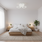 LARGE 27W LED chandelier, 3 Circles, Neutral light, White