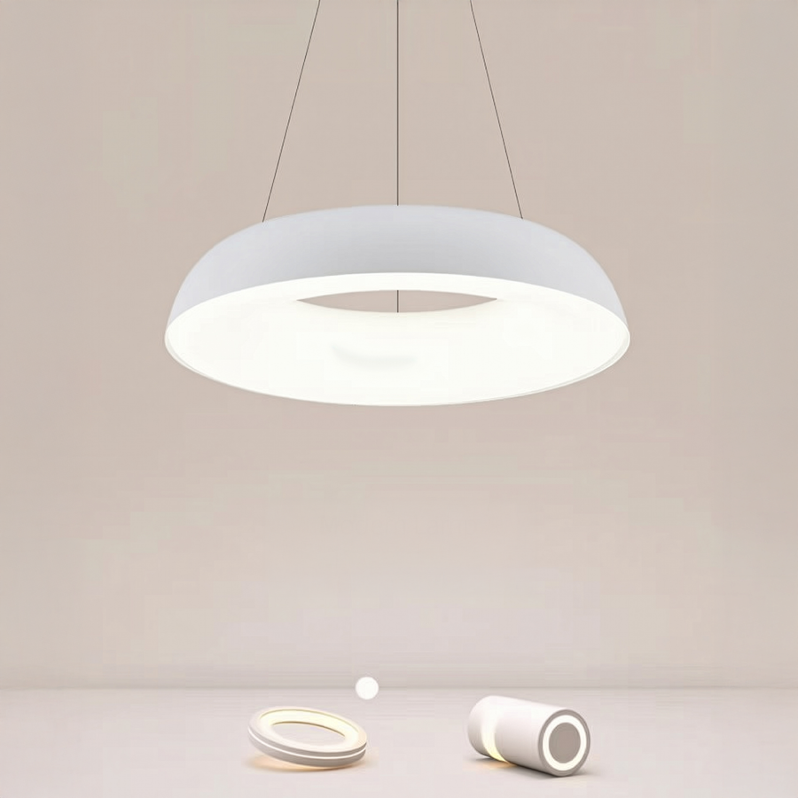 Lustra LED suspendata cu Telecomanda CHIARA, 73W, Lumina Rece/Calda/Neutra, Dimabila, Alb Lustre LED cu Telecomanda Default Title Alessandro Design