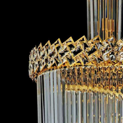 Crystal Chandelier CC800/700X2100GD, 33xE14, Diameter 70cm, Height 210cm, Shiny Gold, Adjustable Height, Elegant Design Crystal Chandeliers Default Title Alessandro Design