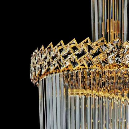 Crystal Chandelier CC800/700X2100GD, 33xE14, Diameter 70cm, Height 210cm, Shiny Gold, Adjustable Height, Elegant Design Crystal Chandeliers Default Title Alessandro Design
