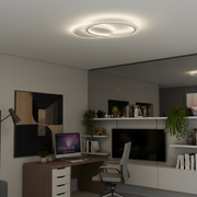 LED chandelier with remote control LUCY 27W, 2 Circles, Cold/Warm/Neutral light, Dimmable, White LED chandelier with remote control Default Title Alessandro Design