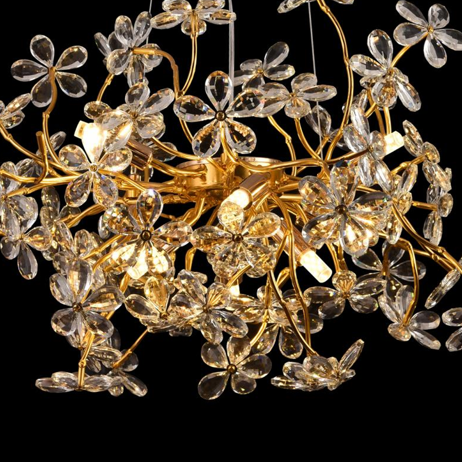 Candelabru Cristal AURAFLOR Magno, 9x G9, Crom si Cristale , 55cm, Inaltime Reglabila Candelabre Cristal Default Title Alessandro Design