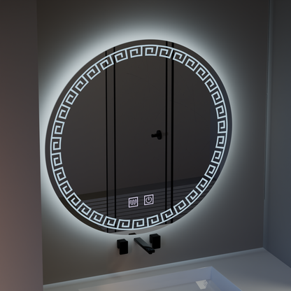 Oglinda LED Rotunda, 80cm, Orhina Touch, Sistem Dezaburire, Dimabila, E40S/80X80 Oglinzi Korman E Default Title Alessandro Design