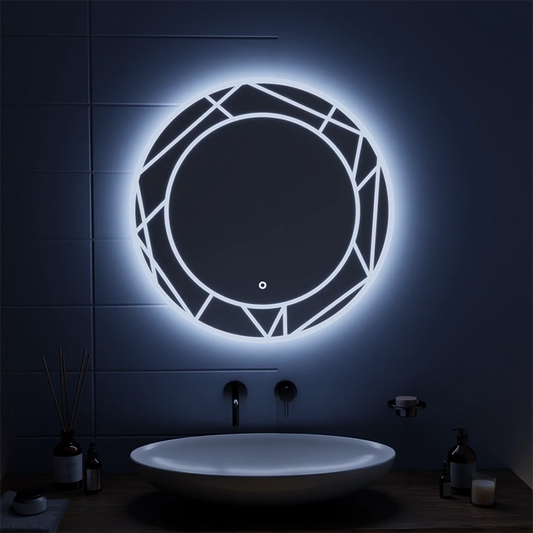 ASTRIX LED Touch Mirror, 70cm, 6000K, Dimmable, Demister System