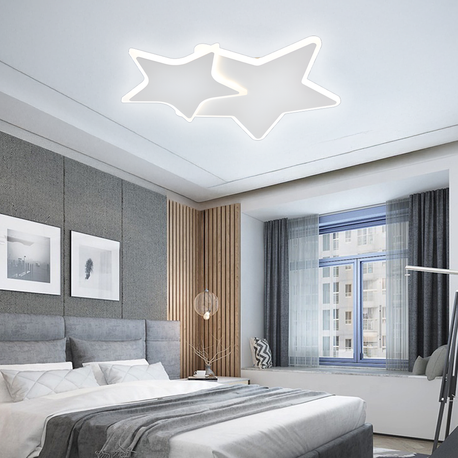 Lustra LED cu telecomanda 41W, Stele, lumina Rece/Calda/Neutra, Dimabila, Alb Lustre LED cu Telecomanda Default Title Alessandro Design