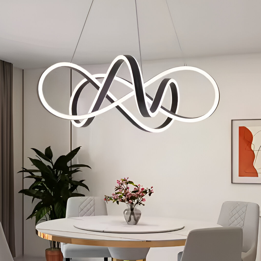 Suspended LED chandelier with remote control INFINITY HALO 69W, Cold/Warm/Neutral light, Dimmable, Black, Height Adjustable Modern Chandeliers Default Title Alessandro Design