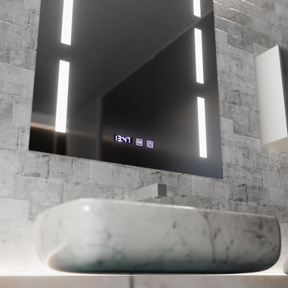Mirror LED Touch Erich S86/60X80 Defogging System, Clock and Temperature 60x80 cm Mirrors Korman S Default Title Alessandro Design