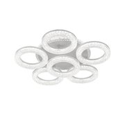 FREJA LED Chandelier with Remote Control, 51cm, 90W, 3000K/4000K/6000K, Dimmable, White, Crystals, 6 Circles LED Chandeliers with Remote Control Default Title Alessandro Design