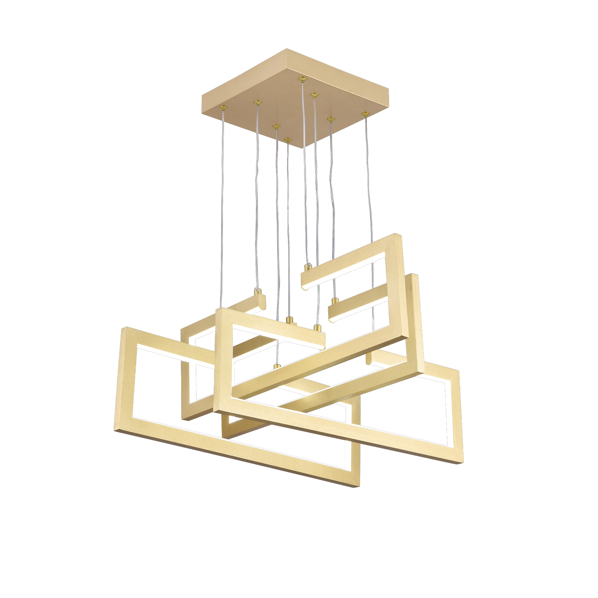 Lustra LED cu telecomanda ,Suspendata 96W, 4 Elemente, lumina Rece/Calda/Neutra, Dimabila, Inaltime Reglabila, Auriu Lustre LED cu Telecomanda Default Title Alessandro Design