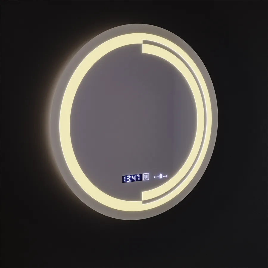 LED Round Mirror, 60cm, MotionGlow Sensor Consuel Marcello, De-fogging System, Clock & Thermometer, Dimable Mirrors Marcello Default Title Alessandro Design