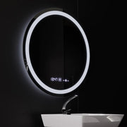 Round LED Mirror, Diameter 50cm, Celeste MotionGlow Marcello, De-fogging System, Clock & Thermometer, Dimmable, Warm Neutral Cold Light 3000K/4000K/6000K Marcello Mirrors Default Title Alessandro Design
