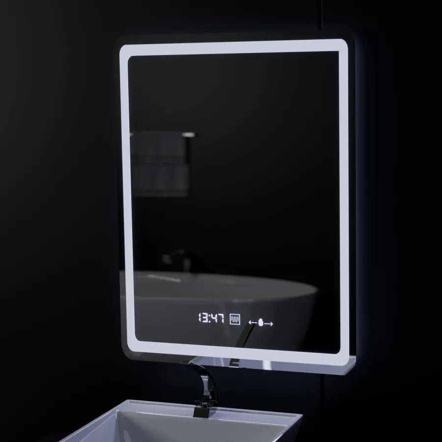Rectangular LED mirror, 60x80cm, Wizz MotionGlow Marcello sensor, De-fogging system, Clock & Thermometer, Dimabila Mirrors Marcello Default Title Alessandro Design