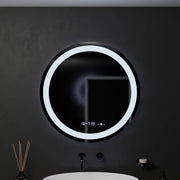 Round LED Mirror, 60cm, Celeste MotionGlow Marcello, Demister System, Clock & Thermometer, Dimmable, Warm Neutral Cold Light 3000K/4000K/6000K Marcello Mirrors Default Title Alessandro Design