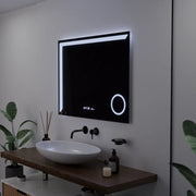 Rectangular LED Mirror, 80x60cm, Precision MotionGlow Marcello, De-fogging System, Clock & Thermometer, Cosmetic Magnifier, Dimable Marcello Mirrors Default Title Alessandro Design