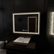 Rectangular LED Mirror, 120x80cm, Verite Imperial Silver Motion Glow Marcello, De-fogging System, Clock & Thermometer, Dimable Mirrors Marcello Default Title Alessandro Design