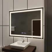 Rectangular LED mirror 120x80cm Vérité MotionGlow Marcello, Demisting System, Clock & Thermometer, Dimmable Mirrors Marcello Default Title Alessandro Design