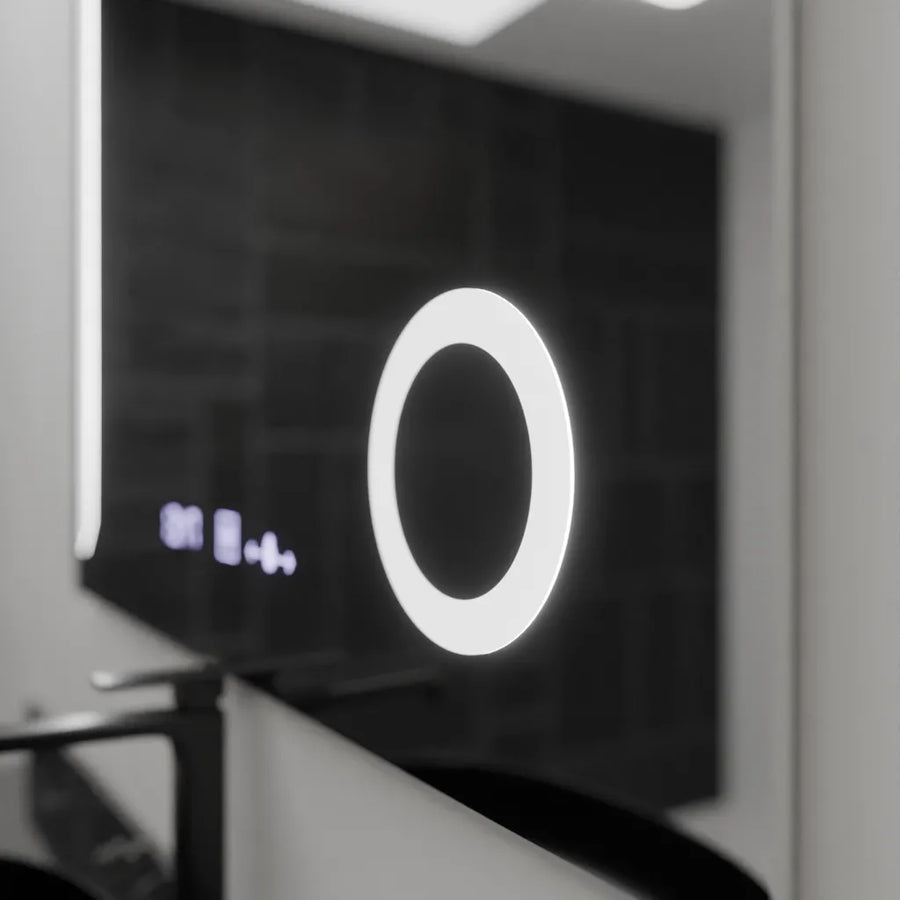 Rectangular LED Mirror, 100x80cm, Precision MotionGlow Marcello, De-fogging System, Clock & Thermometer, Cosmetic Magnifier, Dimable Mirrors Marcello Default Title Alessandro Design