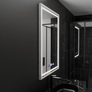 Rectangular LED Mirror, 60x80cm, Verite Imperial Silver Motion Glow Marcello, Demister System, Clock & Thermometer, Dimable Mirrors Marcello Default Title Alessandro Design