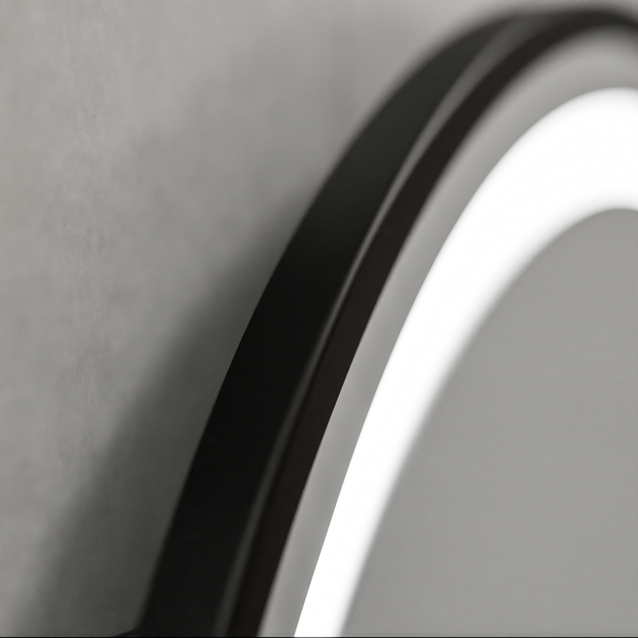 LED Round Mirror, 100cm, Celeste Majesté Noir MotionGlow Marcello, De-fogging System, Clock & Thermometer, Dimable Mirrors Marcello Default Title Alessandro Design
