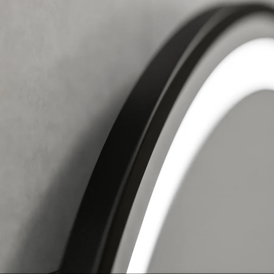 LED Round Mirror, 60cm, Celeste Majeste Noir Eleve MotionGlow Marcello, Demisting System, Clock & Thermometer, Dimable Mirrors Marcello Default Title Alessandro Design