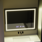Rectangular LED Mirror, 80x60cm, Verite Majeste Noir Motion Glow Marcello, De-fogging System, Clock & Thermometer, Dimable Mirrors Marcello Default Title Alessandro Design
