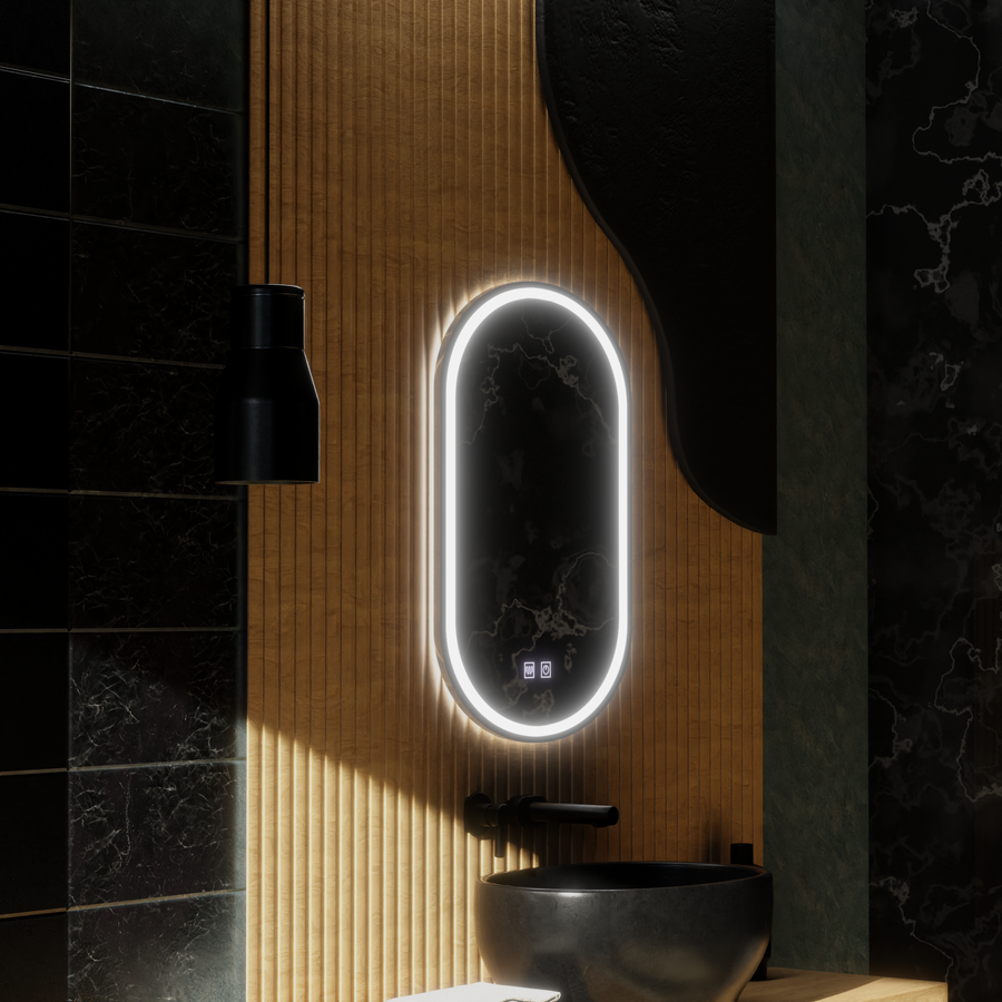 Oglinda LED Ovala, 45x65cm, Velara Touch, Sistem Dezaburire, Dimabila Oglinzi Korman E Default Title Alessandro Design