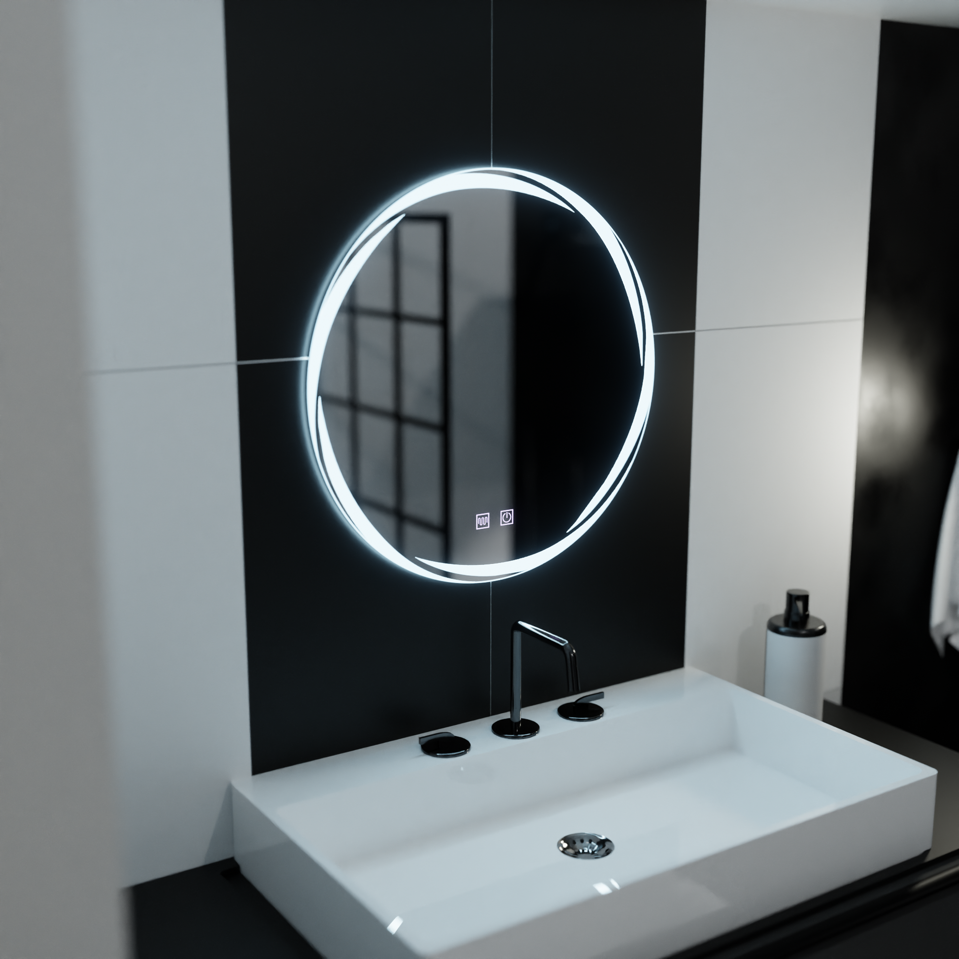 LED Round Mirror 60cm, Spirallus Touch, Demister System, Dimmable Mirrors Korman E Default Title Alessandro Design