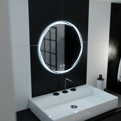 Round LED mirror 60cm, Spirallus Touch, Demister System, Dimmable