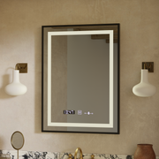 Rectangular LED Mirror, 50x70cm, Verite Majeste Noir Motion Glow Marcello, De-fogging System, Clock & Thermometer, Dimable Mirrors Marcello Default Title Alessandro Design