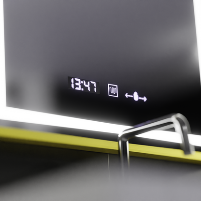 Rectangular LED Mirror, 50x70cm, Verite Royale Gold Motion Glow Marcello, De-fogging System, Clock & Thermometer, Dimable Mirrors Marcello Default Title Alessandro Design