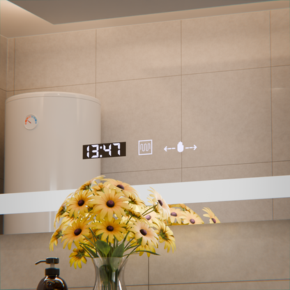 Rectangular LED Mirror, 80x60cm, Verite MotionGlow Marcello, De-fogging System, Clock & Thermometer, Dimable Mirrors Marcello Default Title Alessandro Design